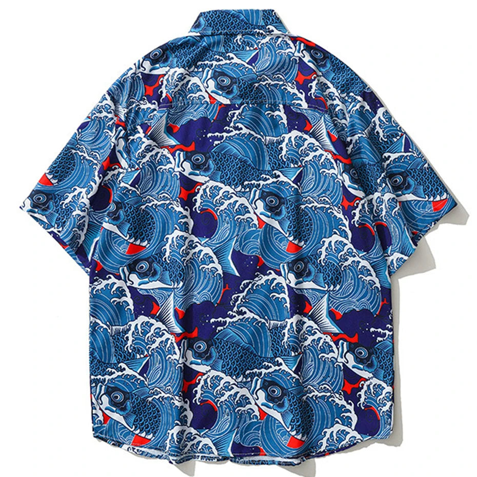 Koi Graphic Oversized Shirt — front view