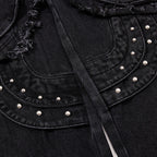 Punk Vintage Patchwork Denim Baggy Jeans — detail shot