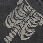 Vintage Black Skeleton Faded T-Shirt — back view