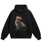 Leopard Cat Print Hoodie — fabric close-up
