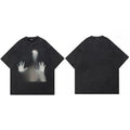 Graphic Retro Black Human Shadow Washed T-Shirt — styling shot