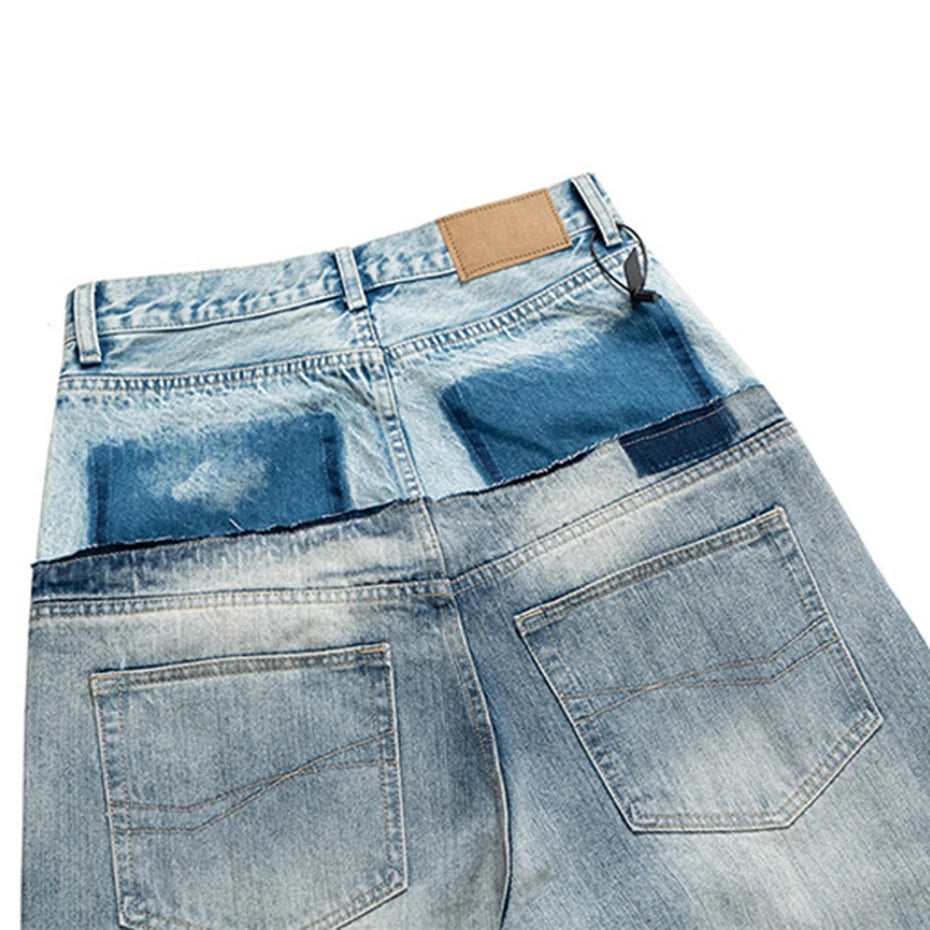 Double Vintage Blue Denim Baggy Jeans — detail shot