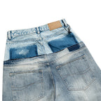 Double Vintage Blue Denim Baggy Jeans — detail shot