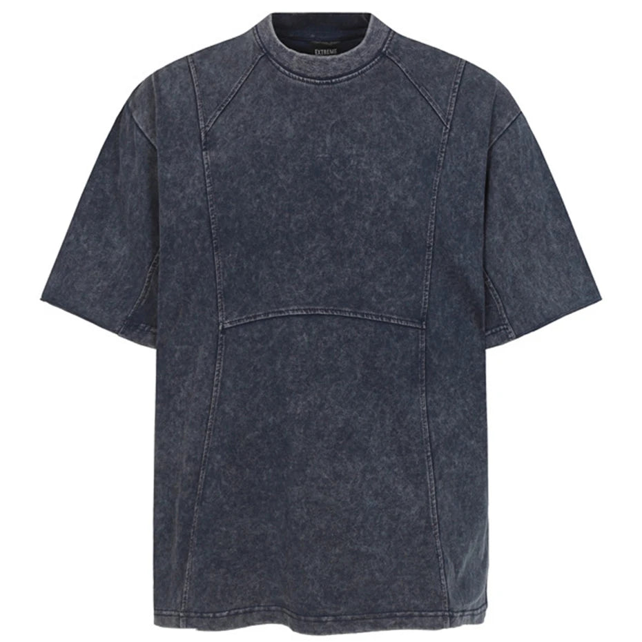 Retro Vintage Patchwork Oversized T-Shirt — back view
