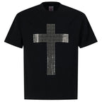 Y2K Black Cross Graphic Loose T-Shirt — styling shot