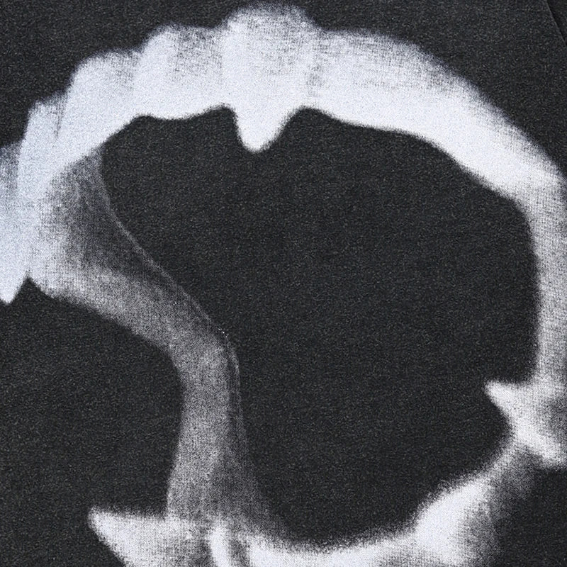 Washed Retro Black Graphic Oversized T-Shirt — fit shot