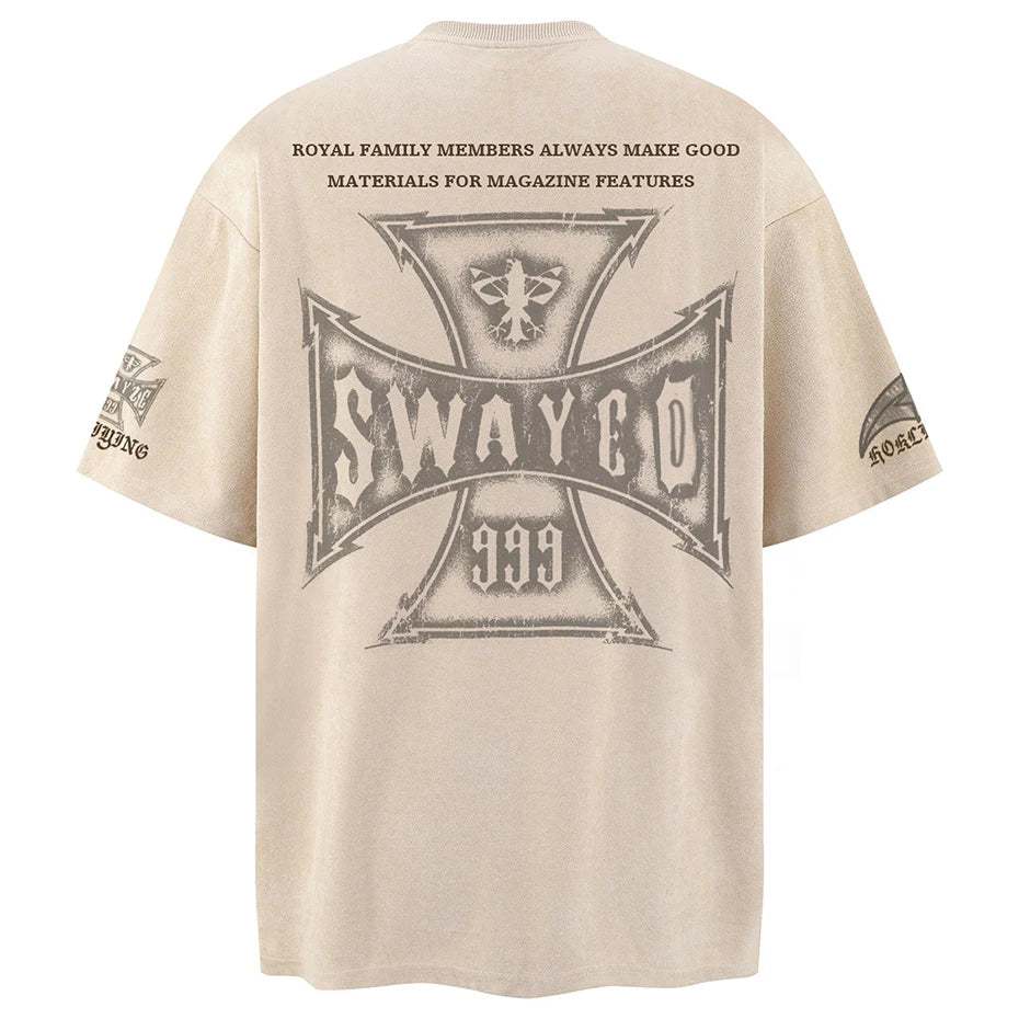 Y2K Vintage Suede Oversized T-Shirt — front view