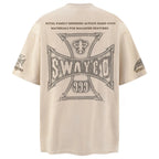 Y2K Vintage Suede Oversized T-Shirt — front view