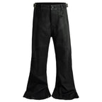 Black Print Denim Flare Jeans — styling shot