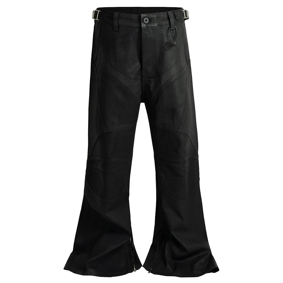 Black Print Denim Flare Jeans — styling shot