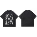 Retro Black Human Shadow Washed T-Shirt — styling shot