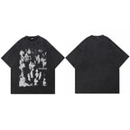 Retro Black Human Shadow Washed T-Shirt — styling shot