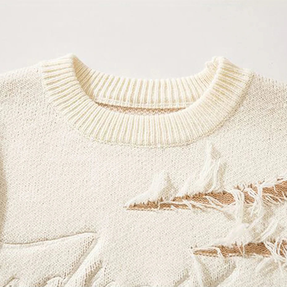 Y2K Knit Oversized Sweater — detail shot