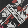 Black Anime Cartoon Graphic Oversized T-Shirt — front view
