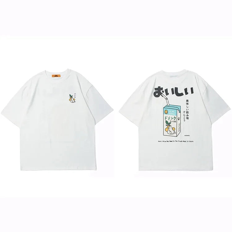 Kanji Letter Print T-Shirt — fit shot