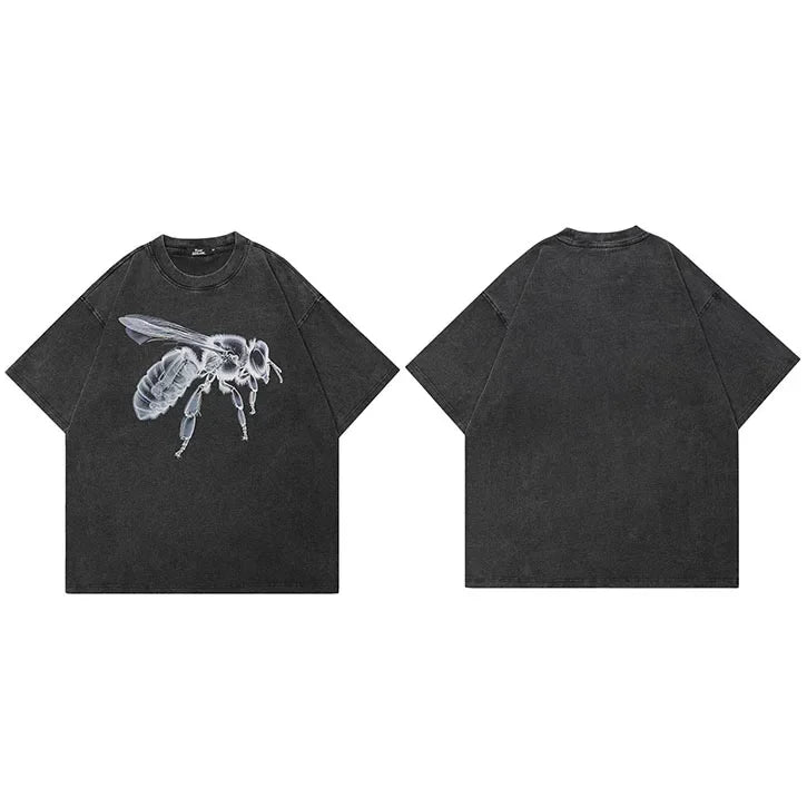 Ray Retro Black Washed T-Shirt — side view