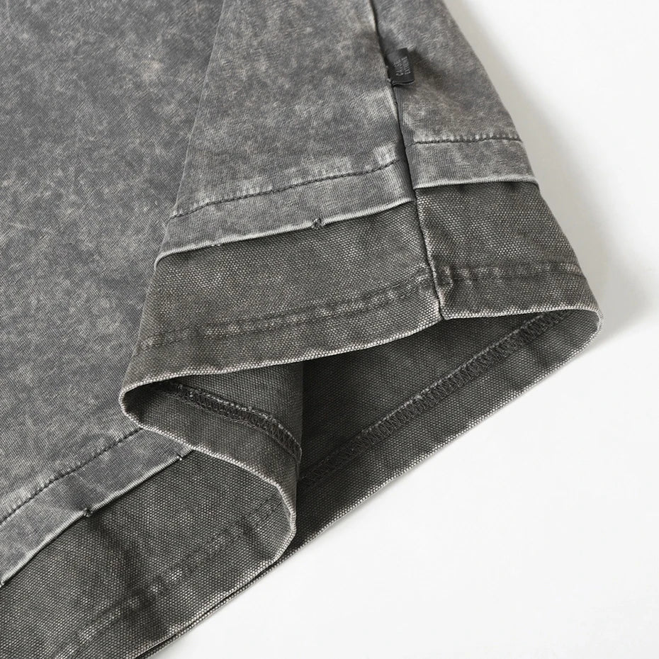 Fake Vintage Patchwork Oversized T-Shirt — fabric close-up