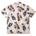 Y2K Cats Print Loose Shirt — front view