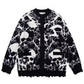 Goth Skull Car Graphic Knit Oversized Sweater — styling shot