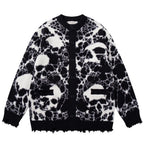 Goth Skull Car Graphic Knit Oversized Sweater — styling shot