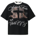 Y2K Cross Graphic Loose T-Shirt — styling shot