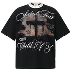 Y2K Cross Graphic Loose T-Shirt — styling shot
