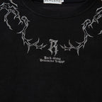 Vintage Embroidered Suede Oversized T-Shirt — fit shot