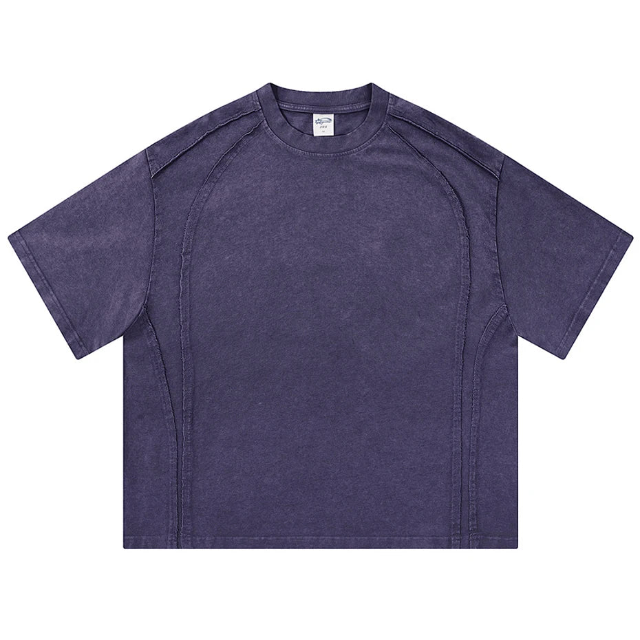Y2K Vintage Patchwork Oversized T-Shirt — back view