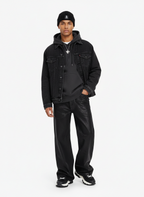 Theprecipice Black Wax Coated Flare Jeans - 2212