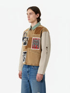 Punk Retro Collage Print Distressed Heavy Jacket - 2539