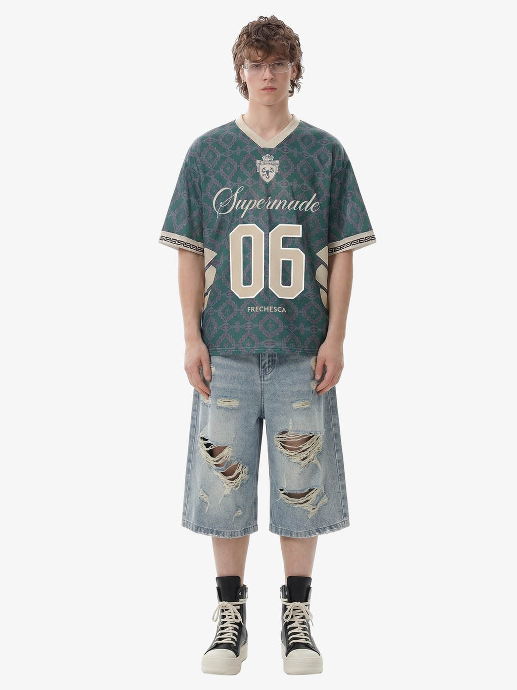 Retro Baroque Pattern Jersey T-Shirt