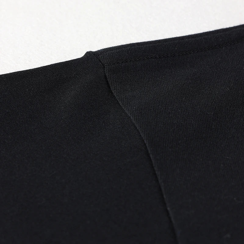 Black Doberman Dog Graphic Long Sleeve Tee — back view