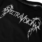 Y2K Black Oversized T-Shirt — fabric close-up