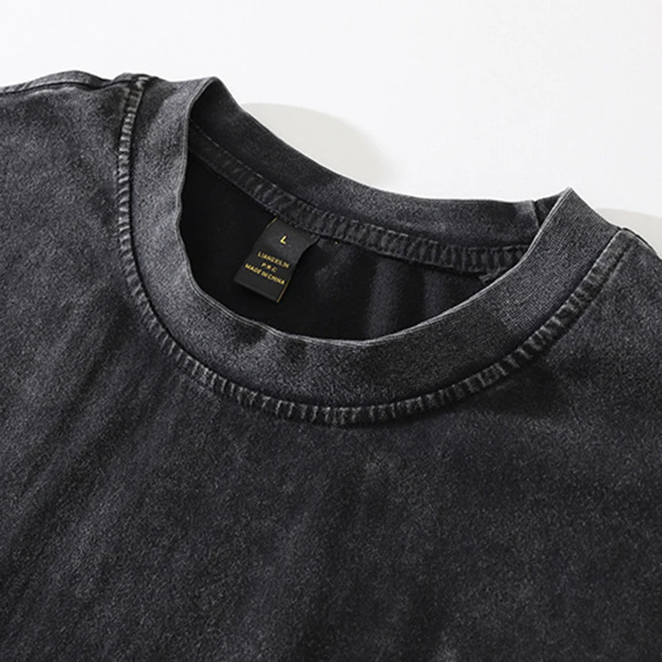 Vintage Eyes Print Oversized T-Shirt — back view
