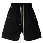 Black Loose Cargo Shorts — styling shot
