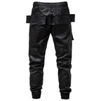 Punk Black Cargo Pants — back view