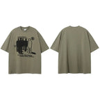 Black Lonely Shadow Graphic T-Shirt — flat lay