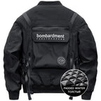 Techwear Black Car Oversized Bomber Jacket — side view