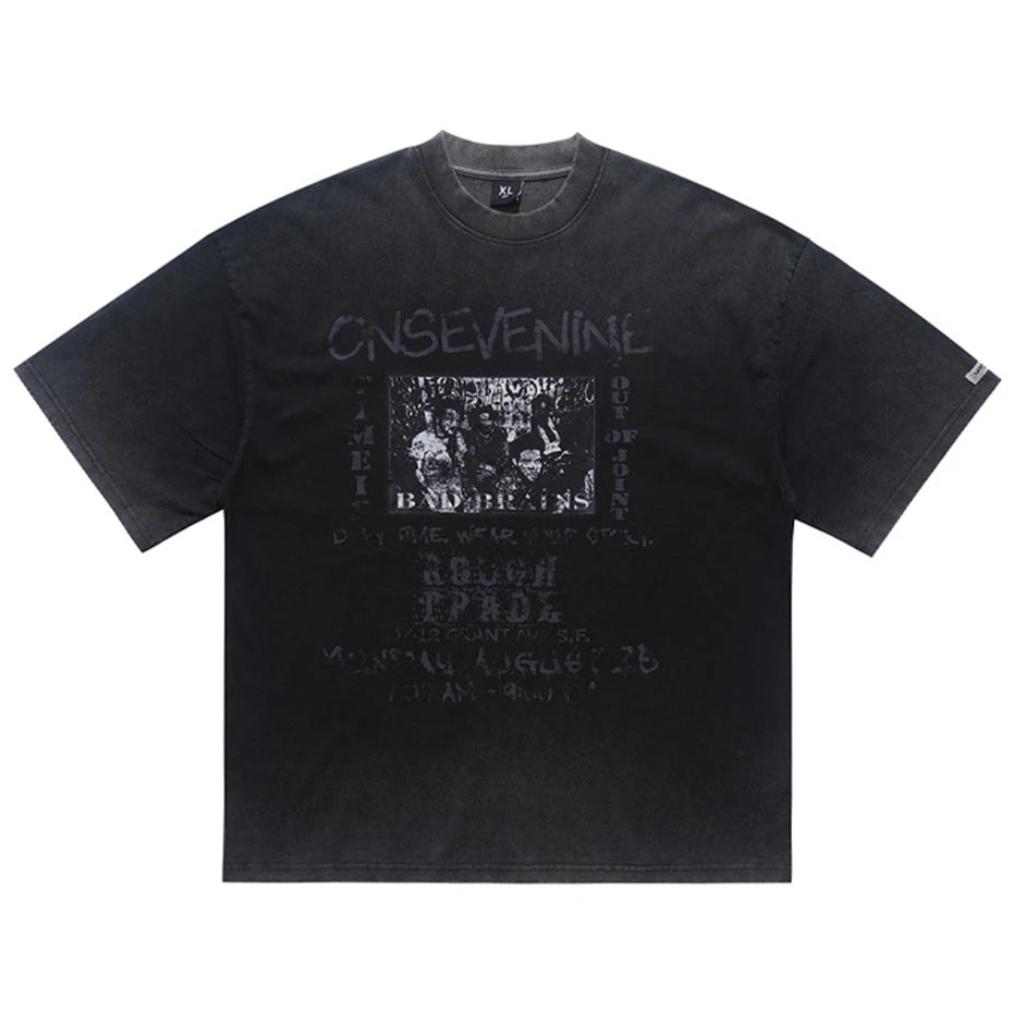 Purple Vintage Graphic Oversized T-Shirt — fit shot