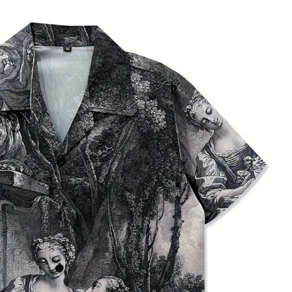 Y2K Vintage Graphic Loose Shirt — back view