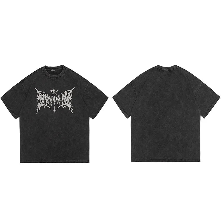 Grey Star Washed T-Shirt — fit shot
