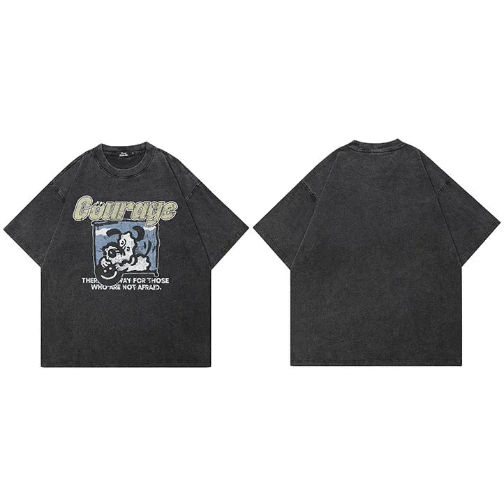 Black Dog Washed T-Shirt — detail shot