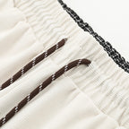 Sport Striped Corduroy Baggy Varsity Jacket — fabric close-up