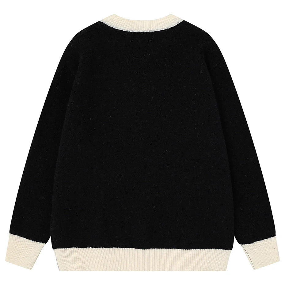 Y2K Vintage Knit Oversized Sweater — front view