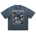 Blue Vintage Graphic Oversized T-Shirt — back view
