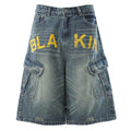 Car Vintage Loose Denim Shorts — fabric close-up