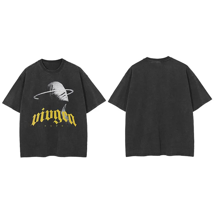 Vintage Black Faded T-Shirt — detail shot