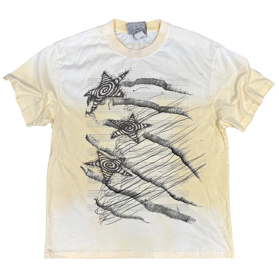 Y2K Tie Dye Graphic Oversized T-Shirt — front view