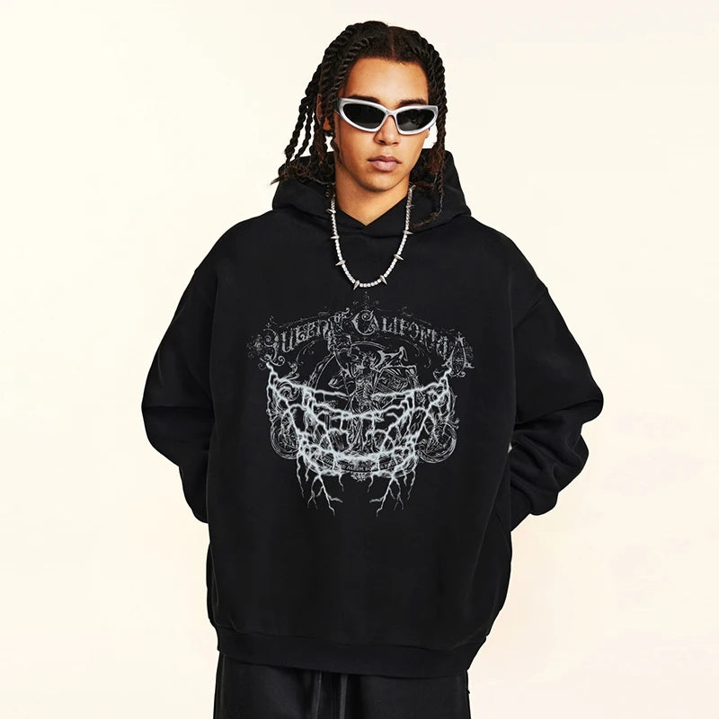 Vintage Retro Graphic Hoodie — front view