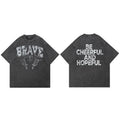 Retro Black Cross Washed T-Shirt — side view